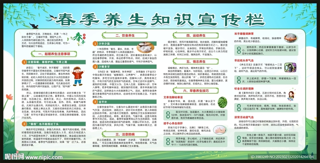 春季养生知识宣传栏