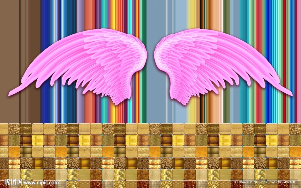翅膀背景墙 