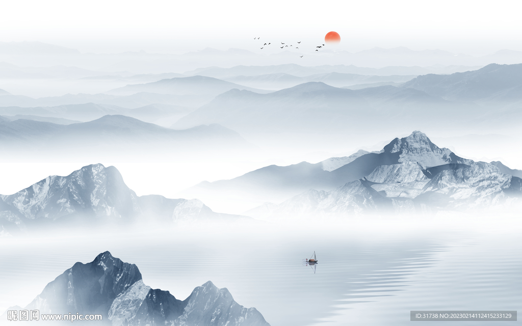 山水水墨画