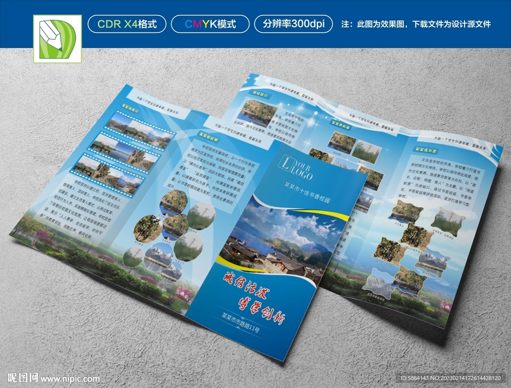 学校三折页
