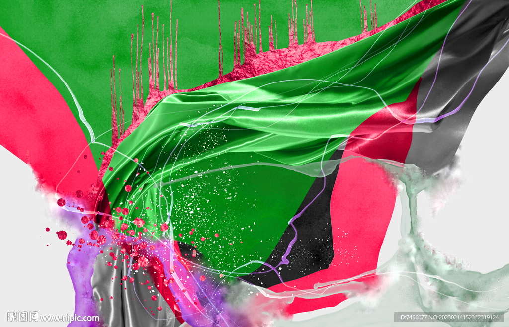 水彩时尚抽象挂画装饰画