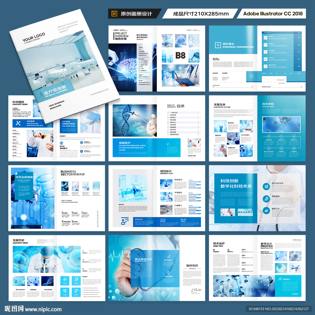 蓝色医疗画册