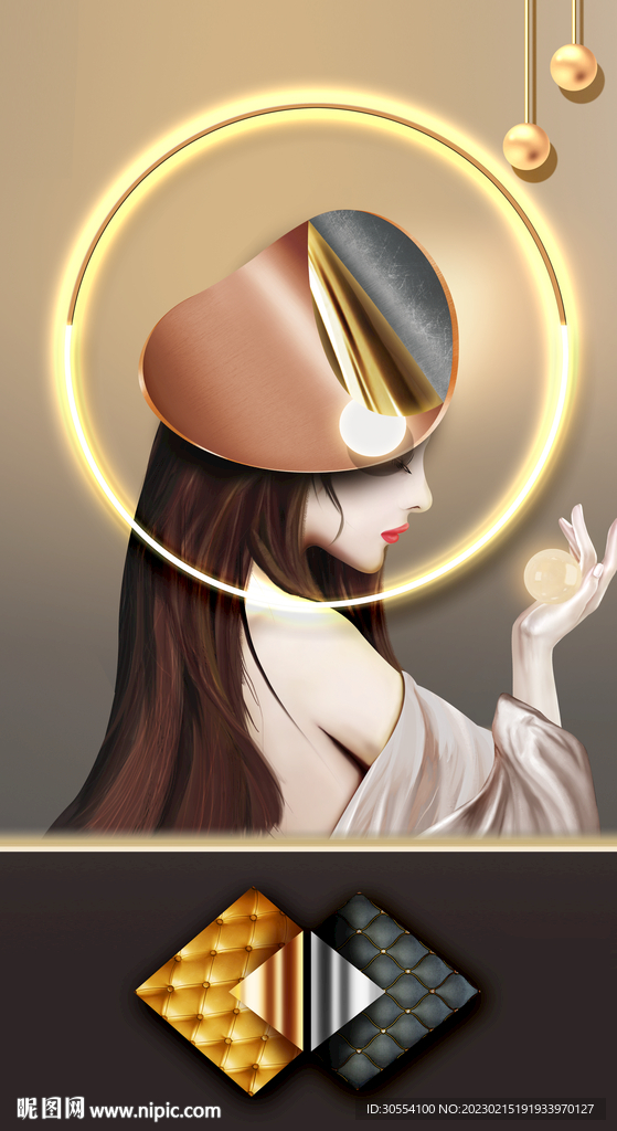 人物美女装饰画图片