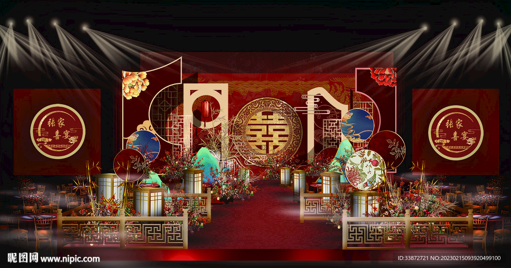 中国红背景