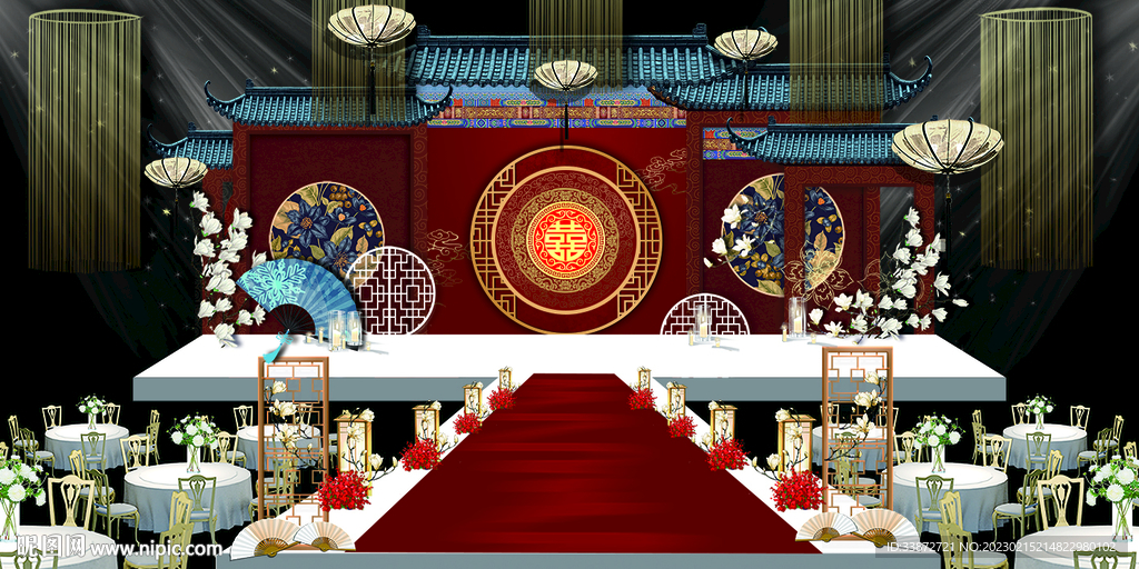 中式婚礼背景