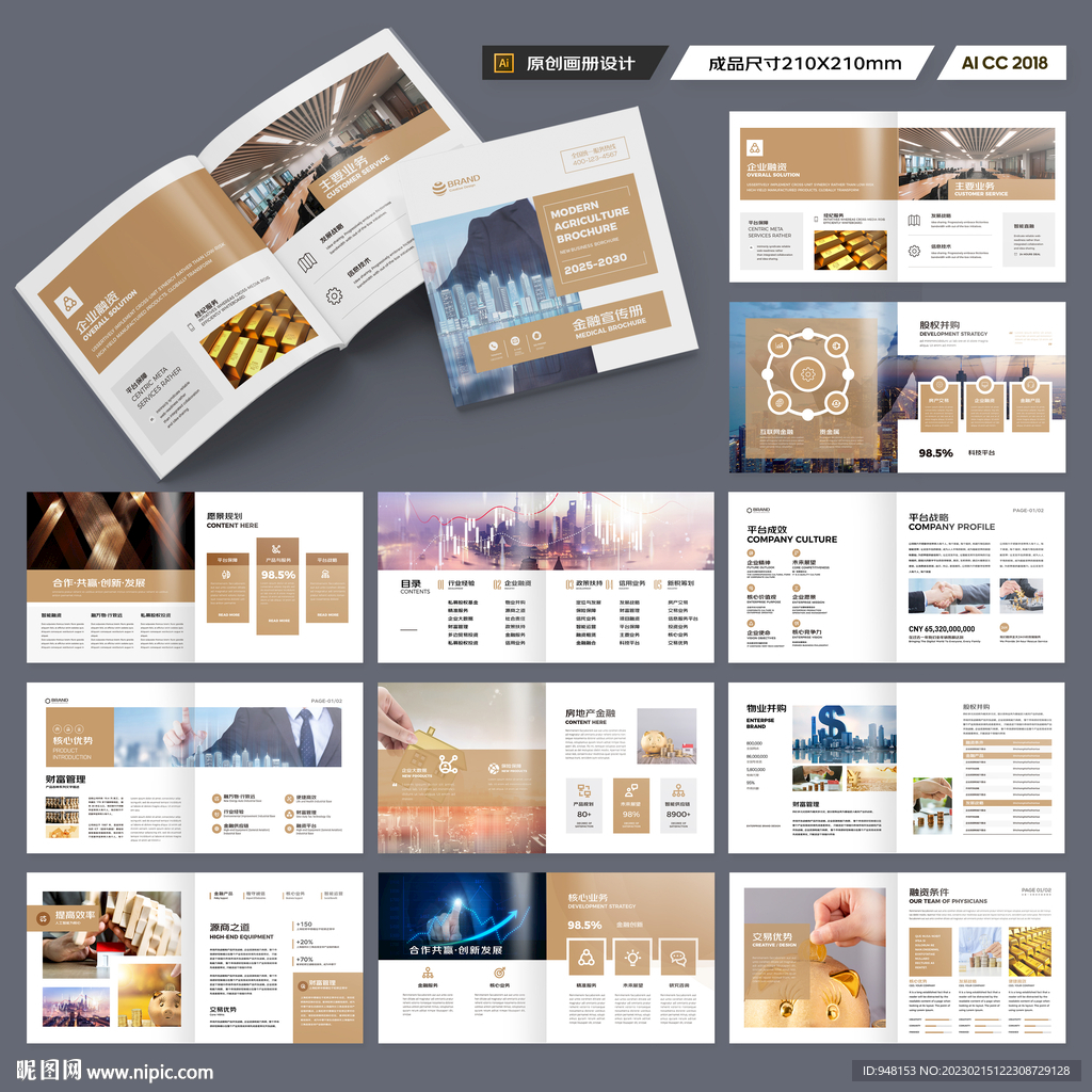 方形金融宣传画册