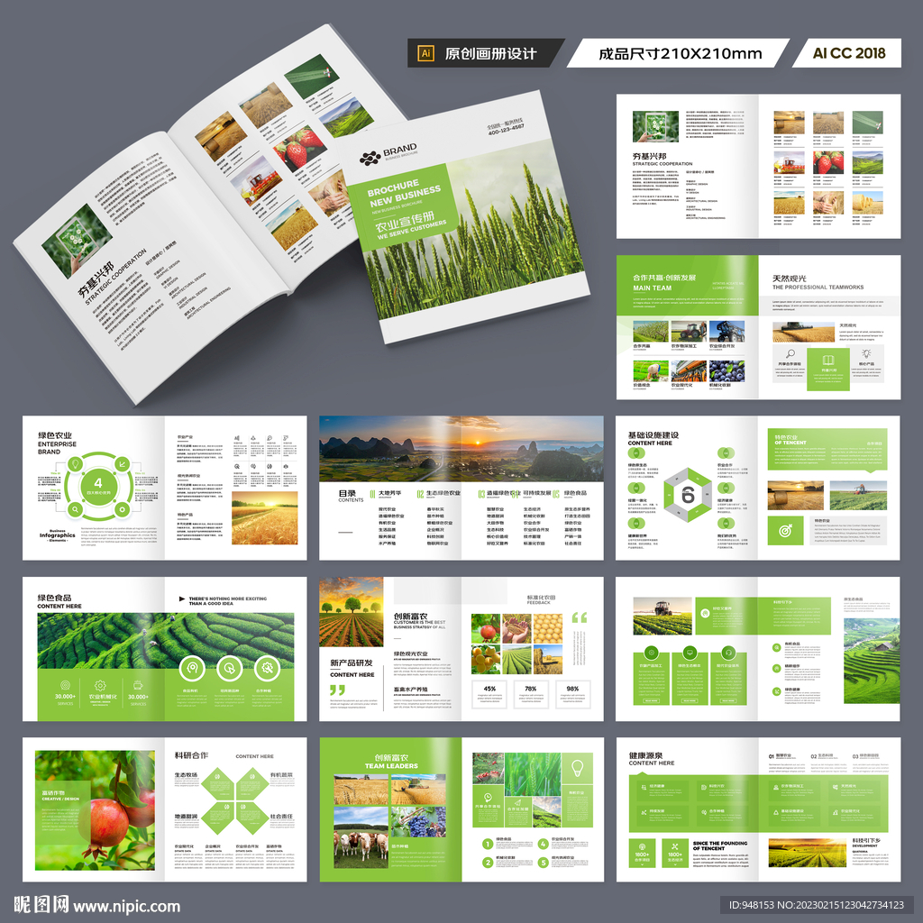 方形农业科技画册