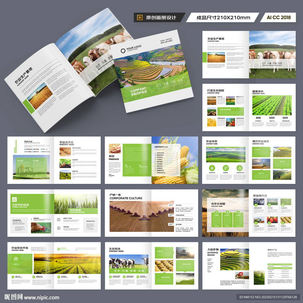方形农业宣传册