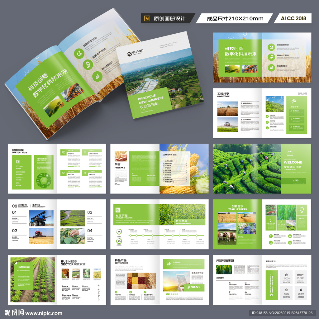 方形农业宣传册