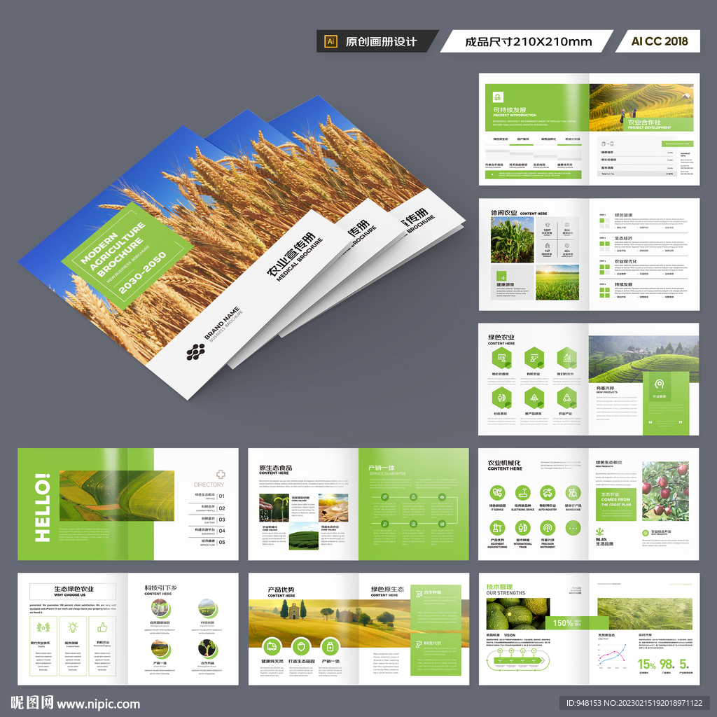 方形农业科技画册