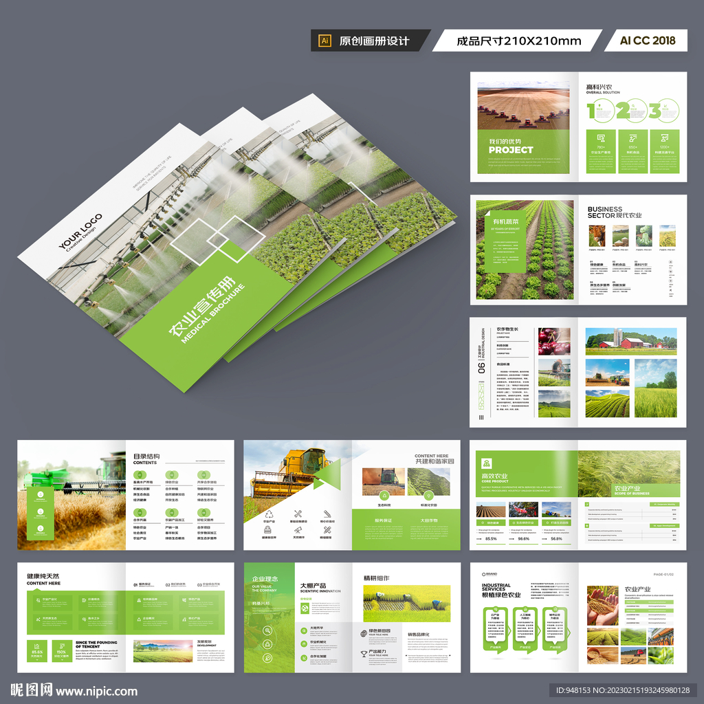 方形农业画册