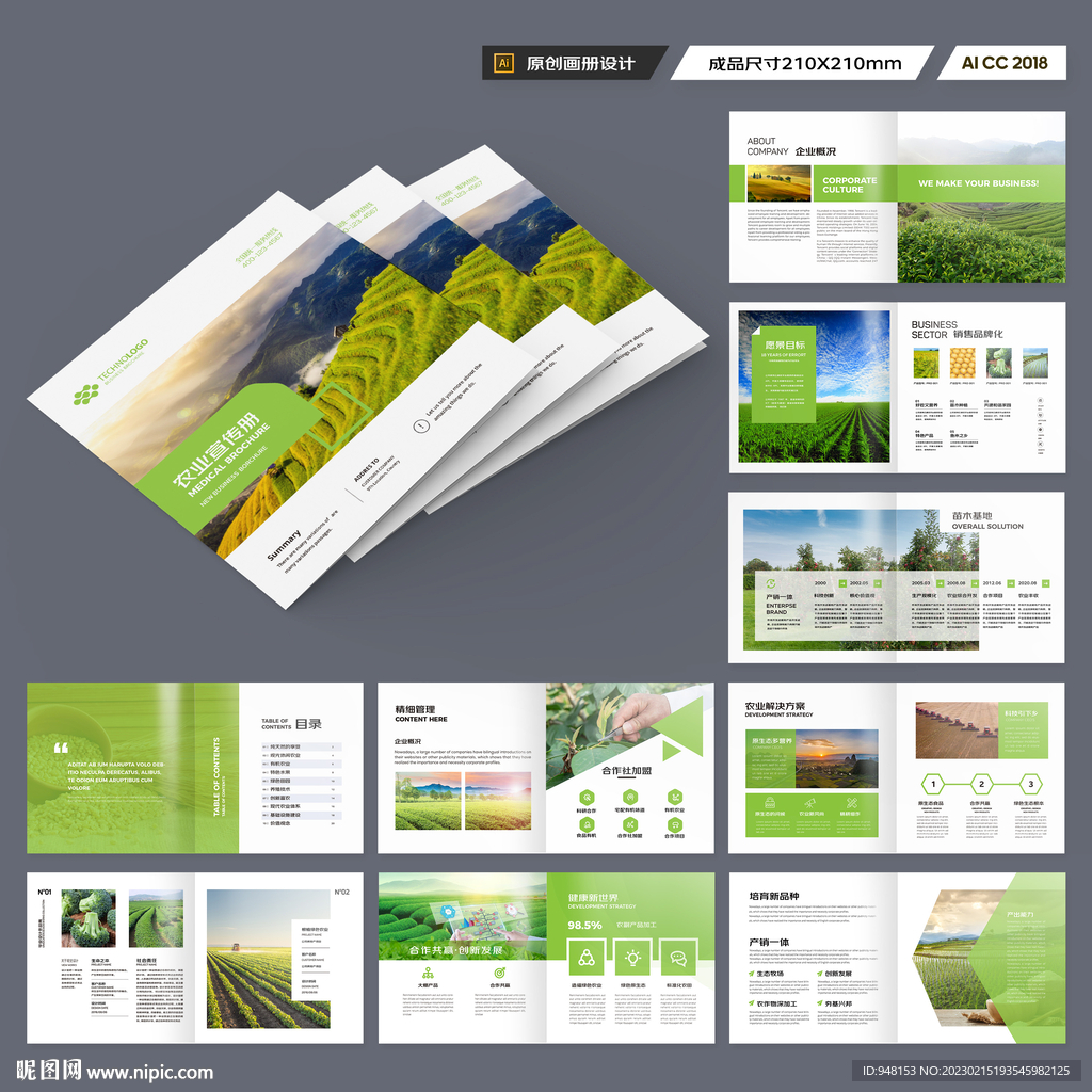 方形农业宣传册