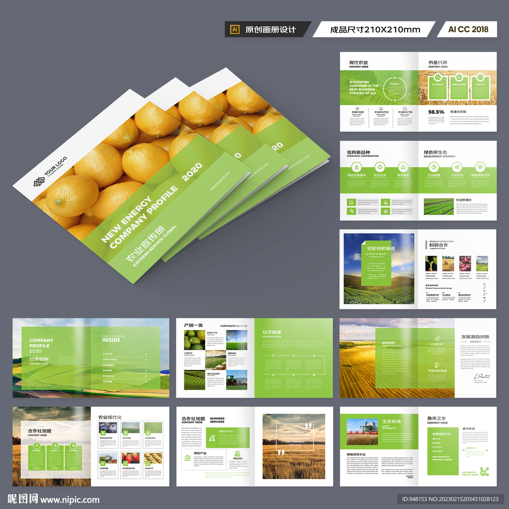 方形农业科技画册