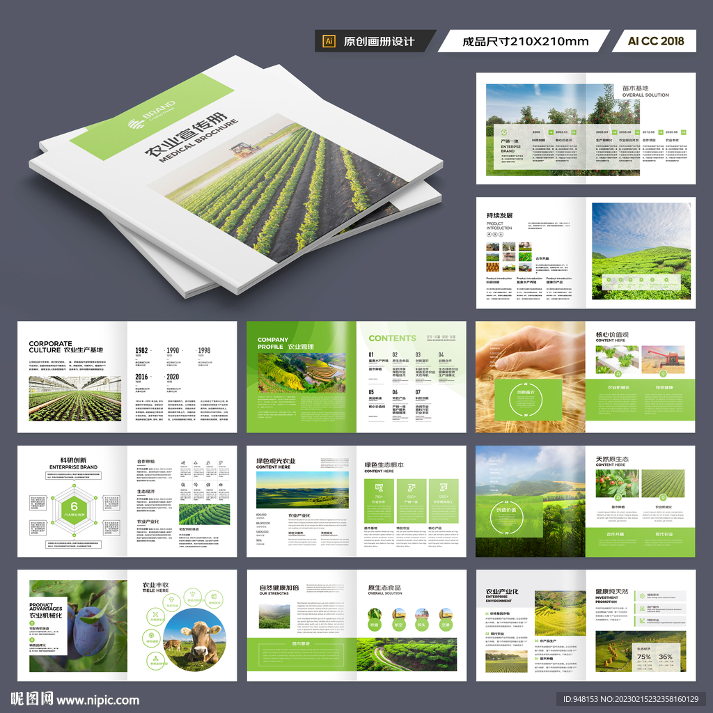 方形农业科技画册
