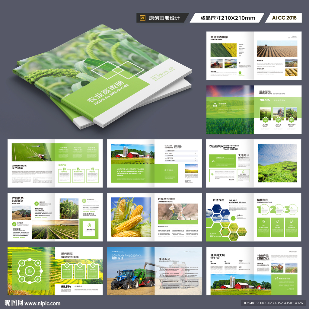 方形农业宣传册
