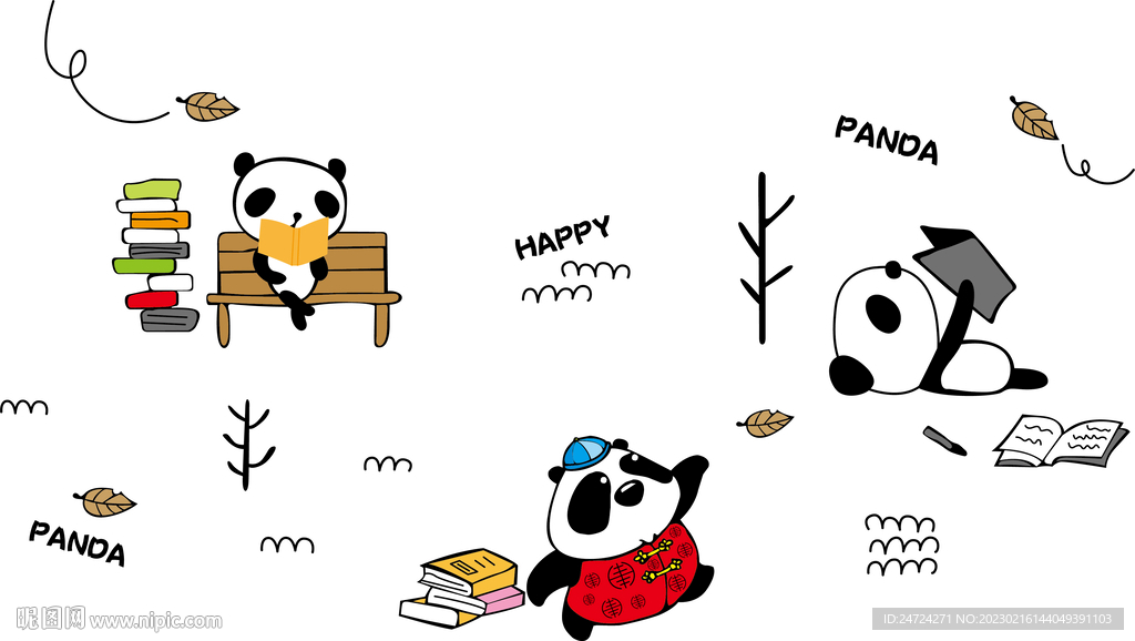 卡通熊猫背景