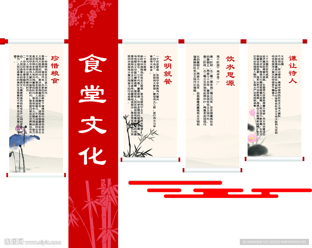  学校食堂节约文化墙