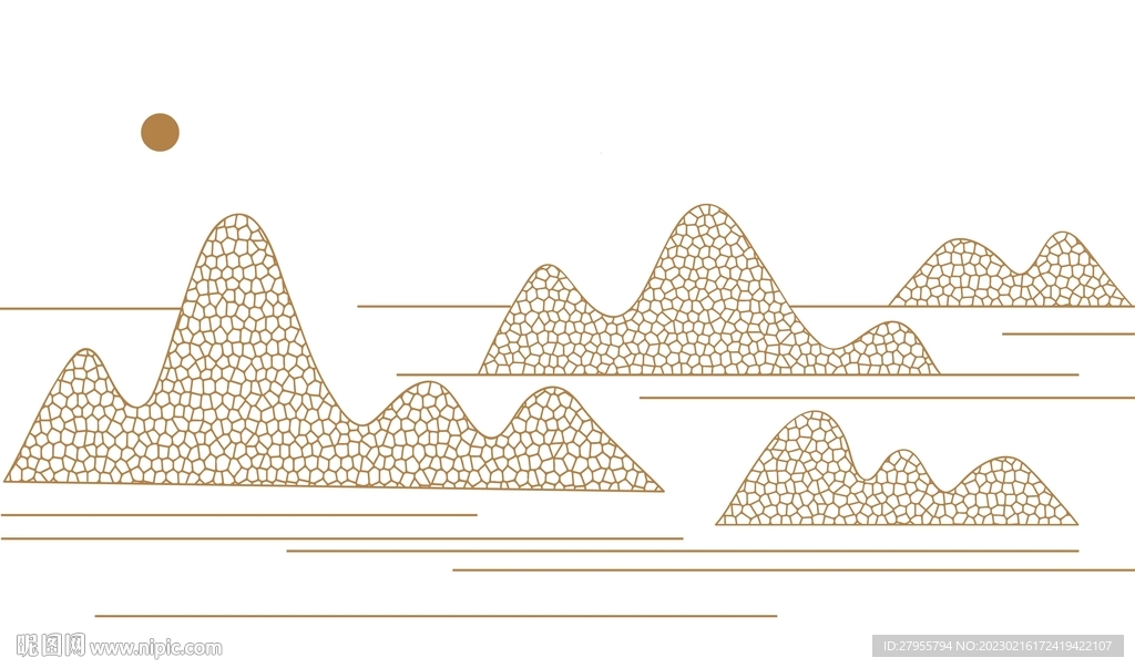 山水插图绘画设计线描