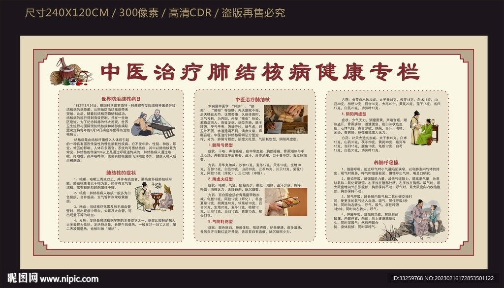 中医治疗肺结核健康宣传栏