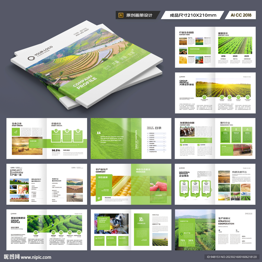方形农业科技画册