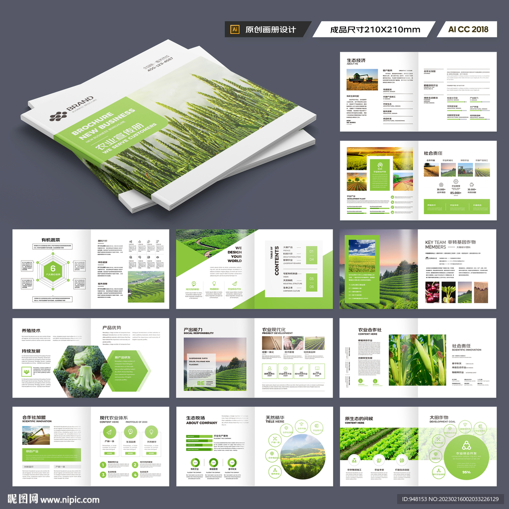 方形农业科技画册