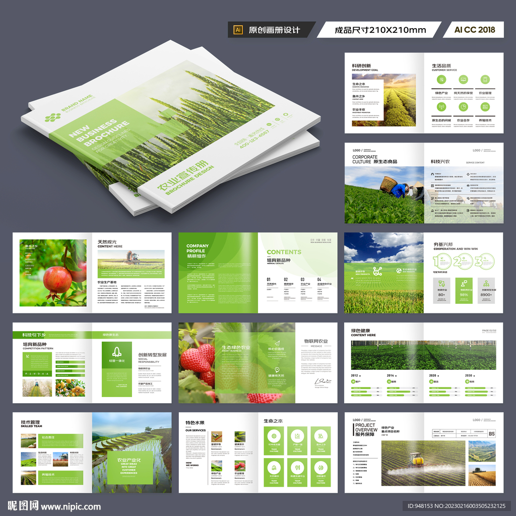 方形农业科技画册