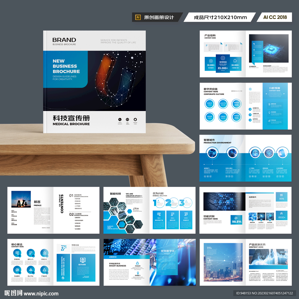 方形信息技术画册
