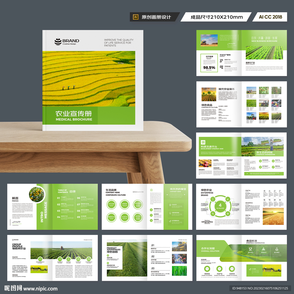 方形农业宣传册