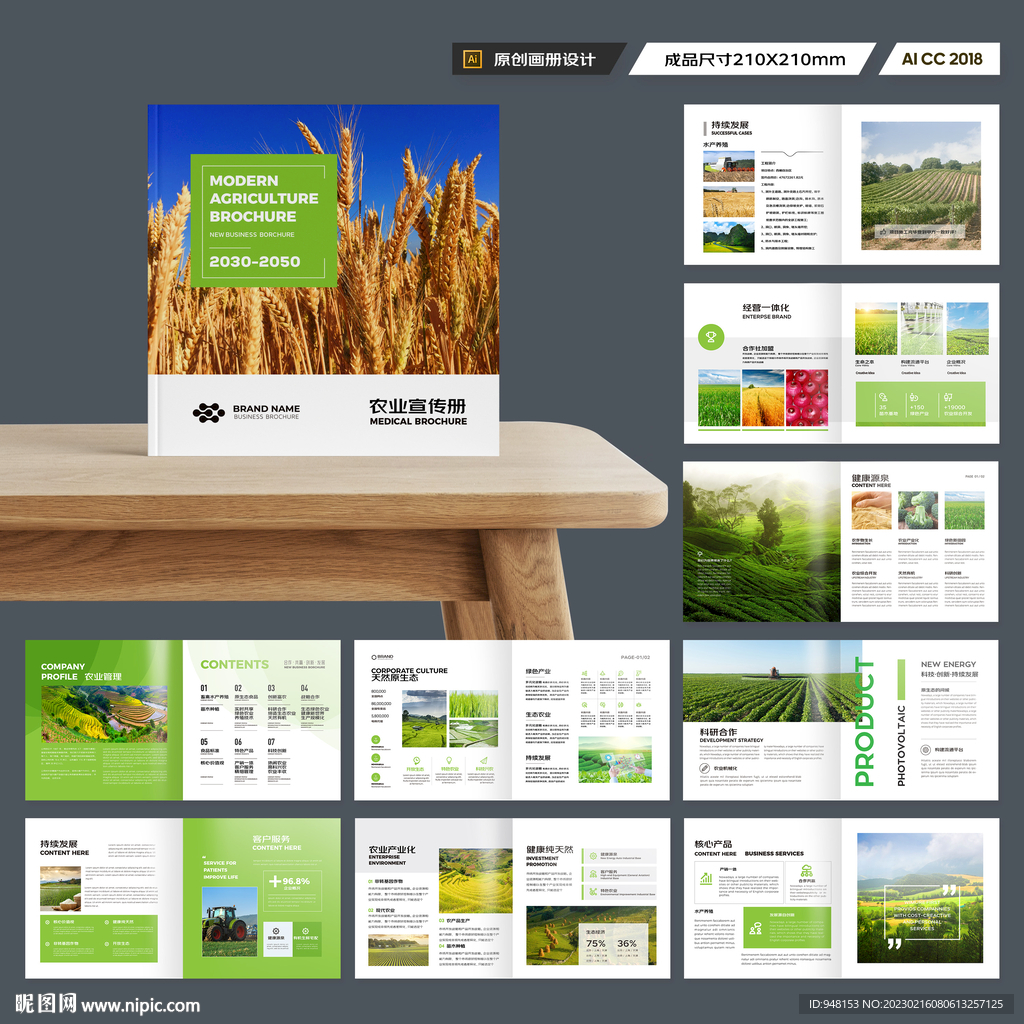 方形农业宣传册