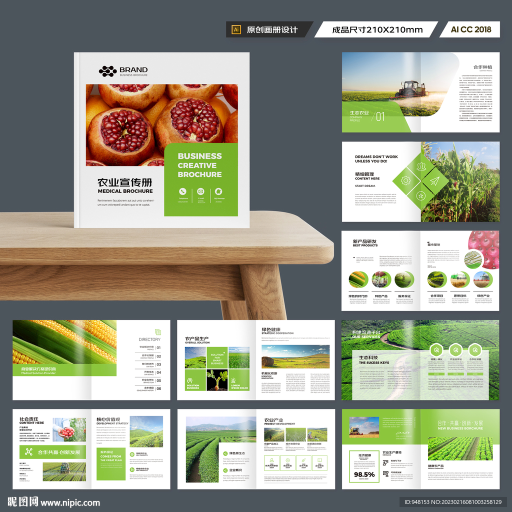 方形农业宣传册