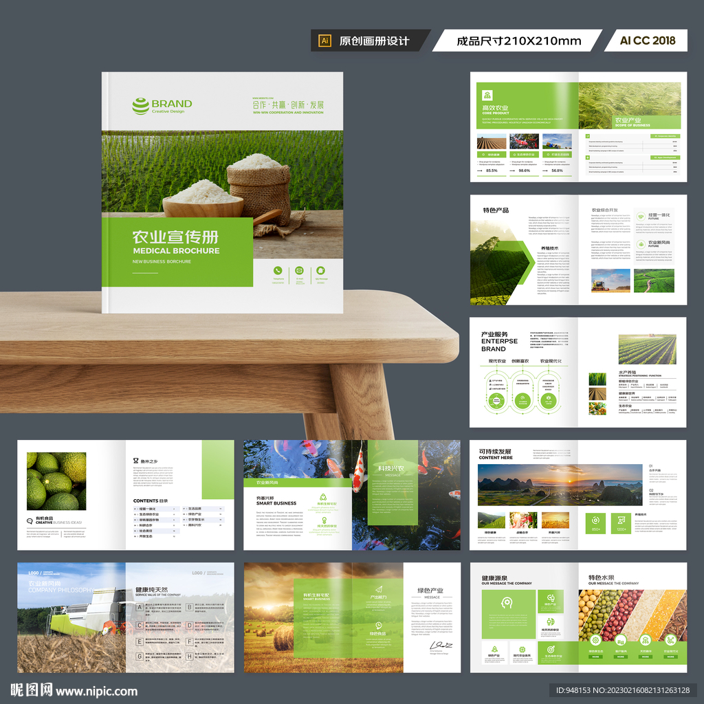 方形农业宣传册