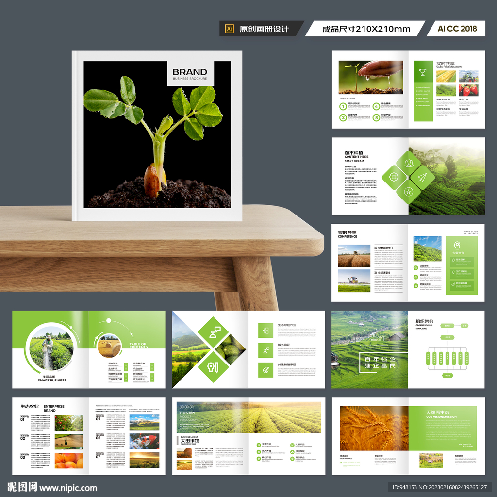 方形农业科技画册