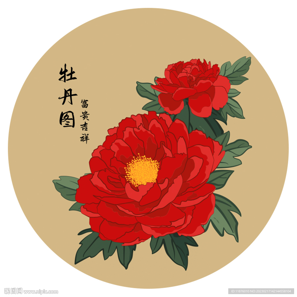 牡丹图手绘图片