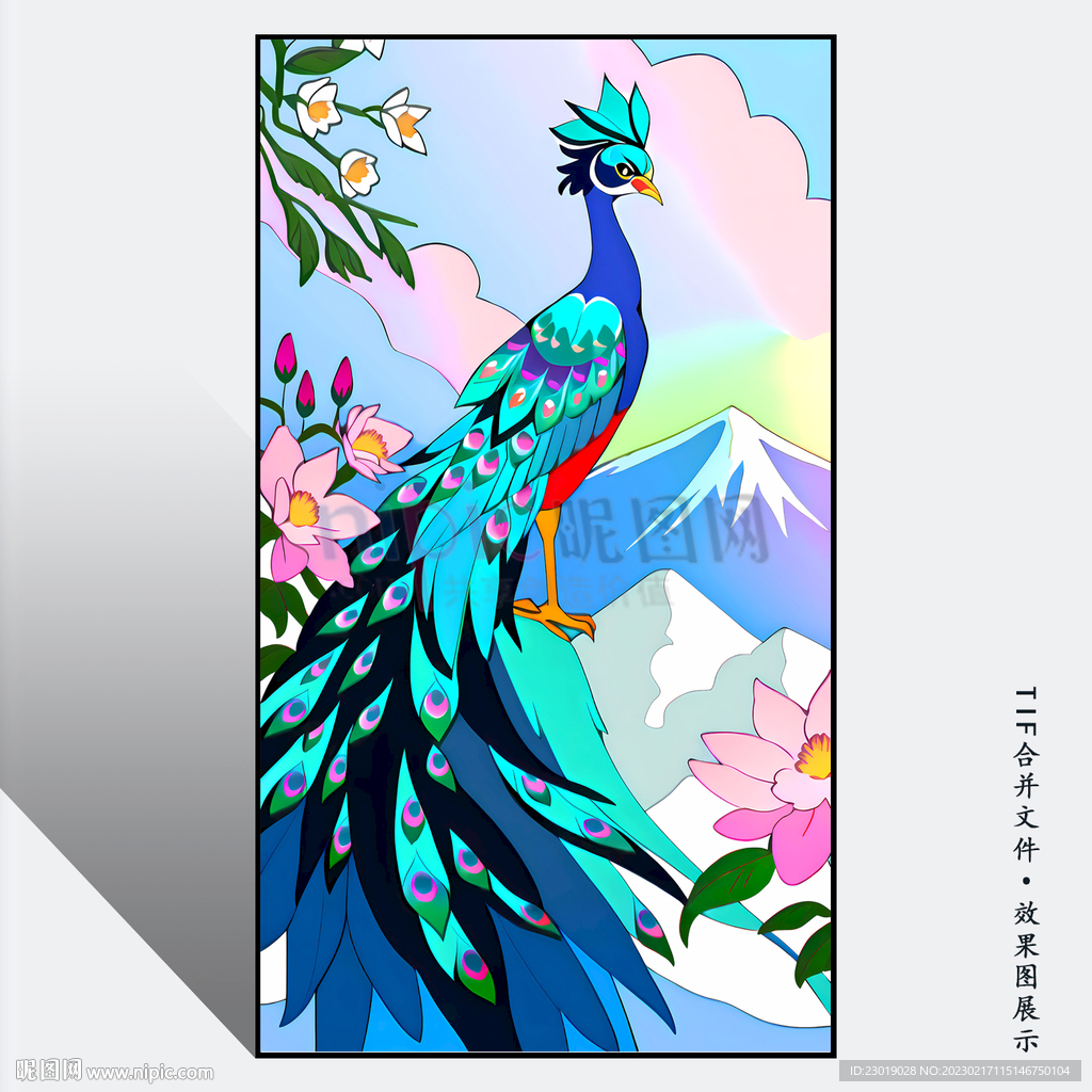 孔雀晶瓷画