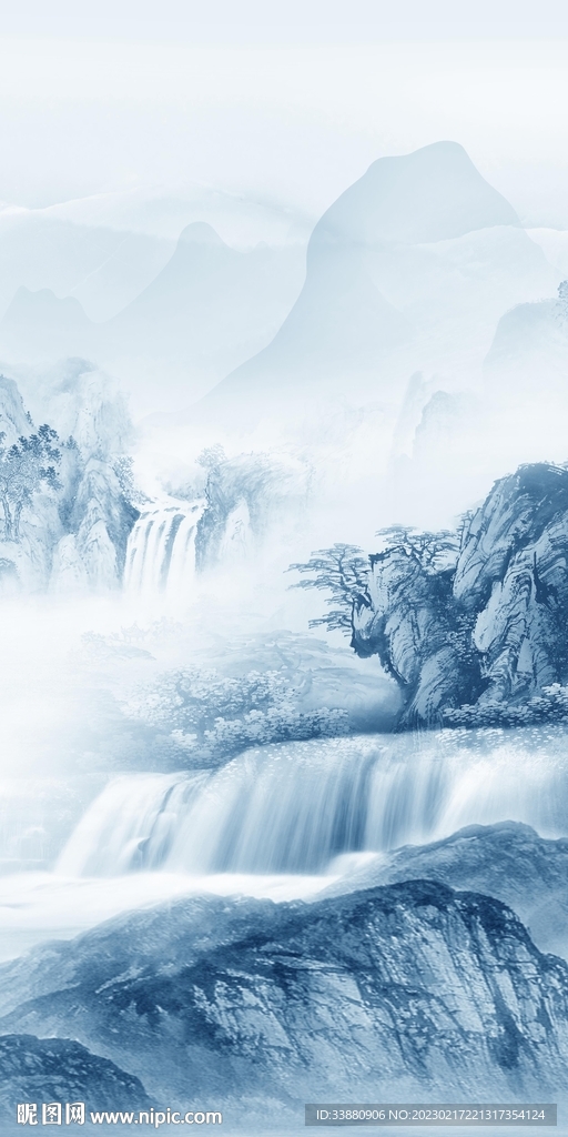 蓝色 简约人气玄关 Tif分层