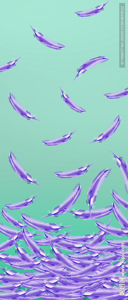 水彩羽毛轻奢装饰画挂画