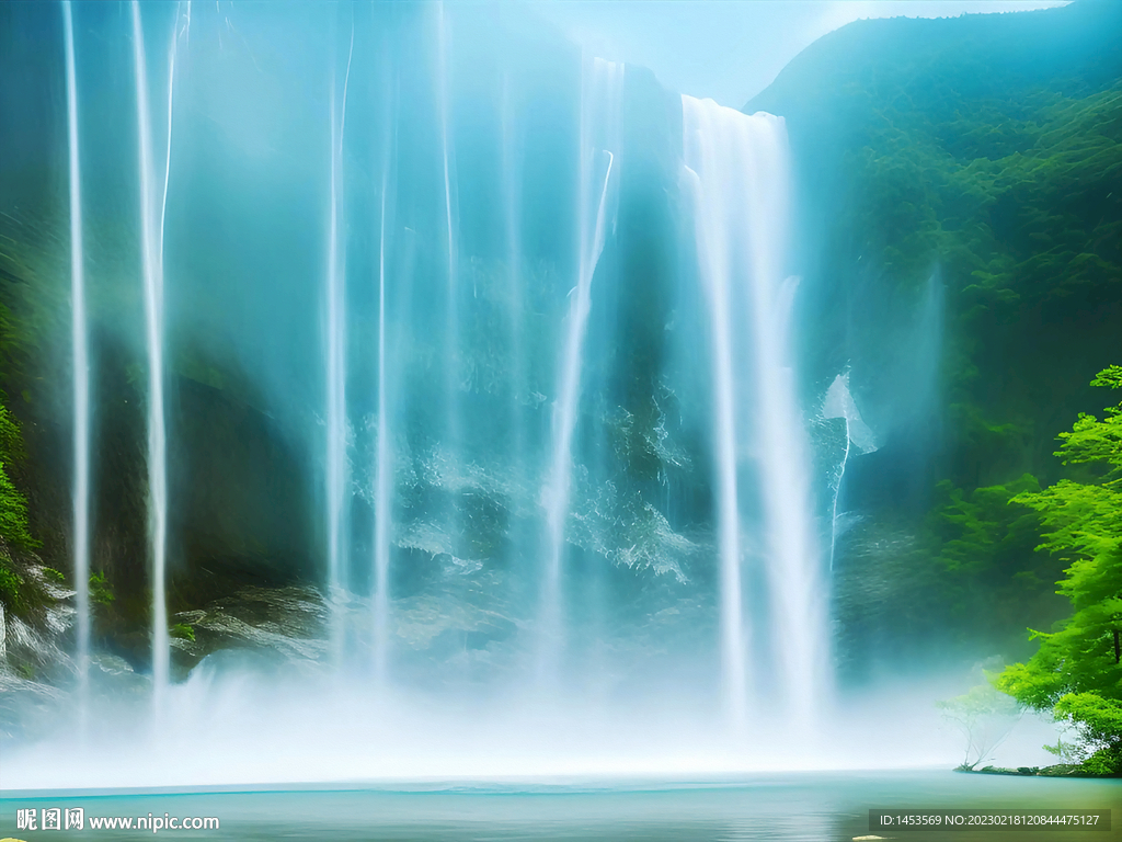 瀑布背景