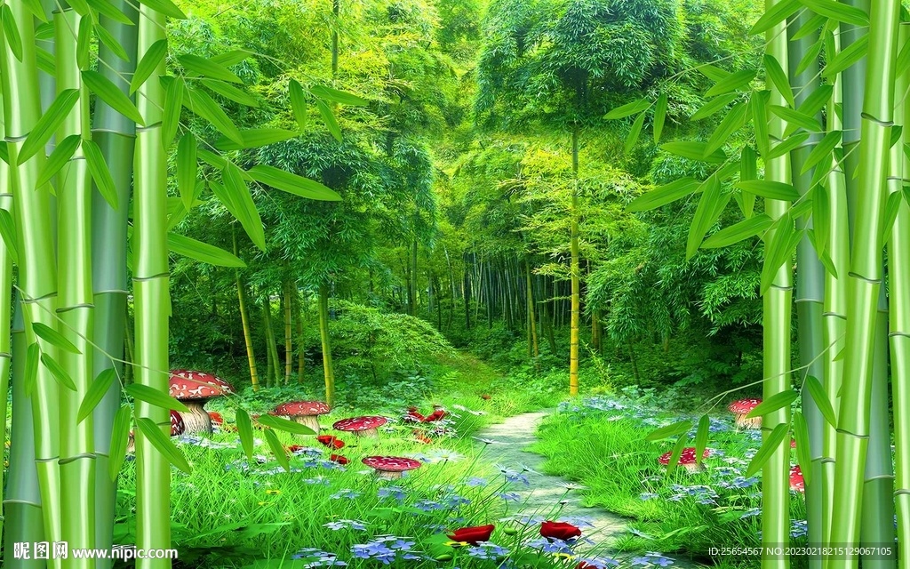 竹林风景背景墙