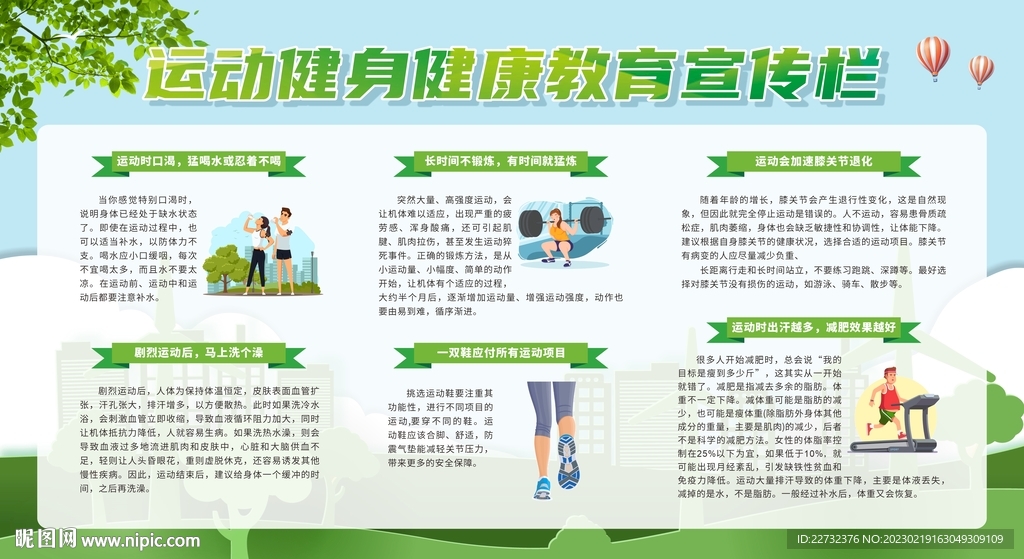 运动健身健康教育宣传栏