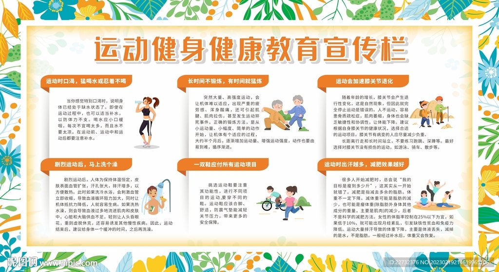 运动健身健康教育宣传栏