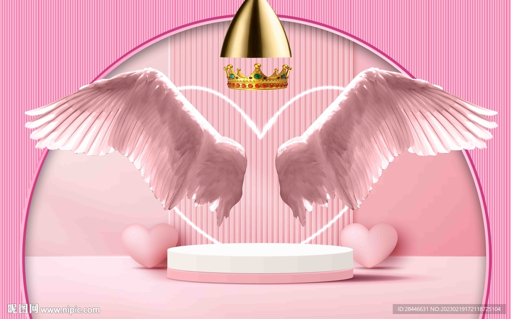 网红直播翅膀背景墙