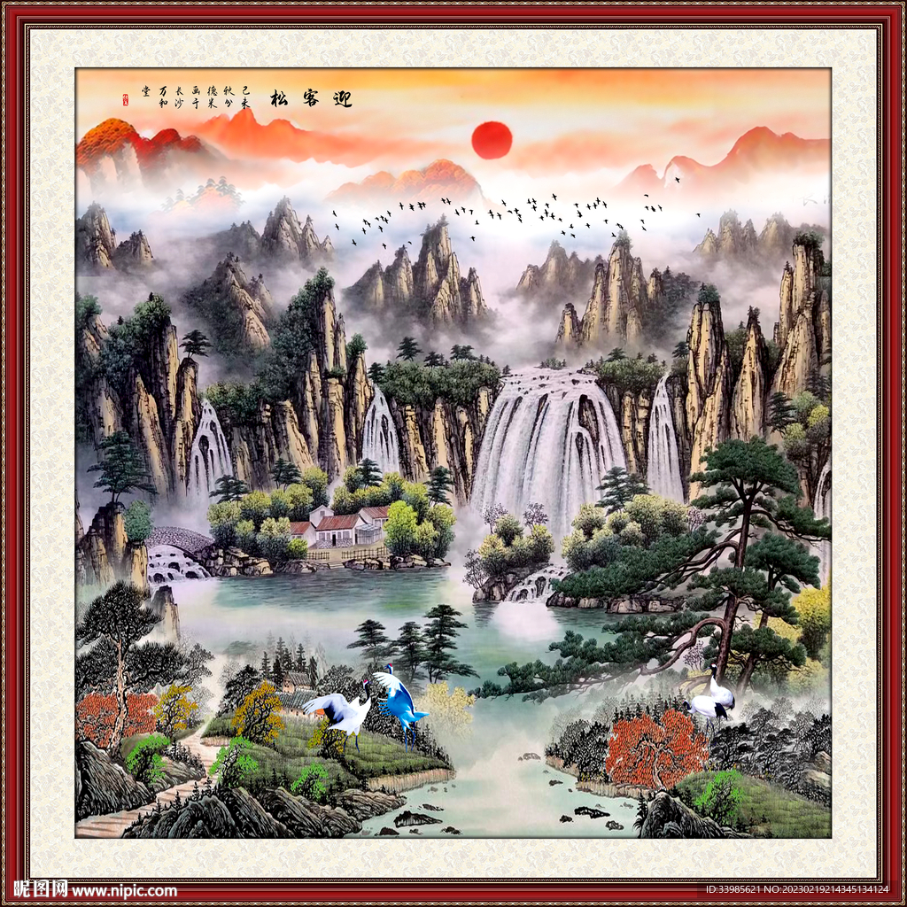 桂林山水国画