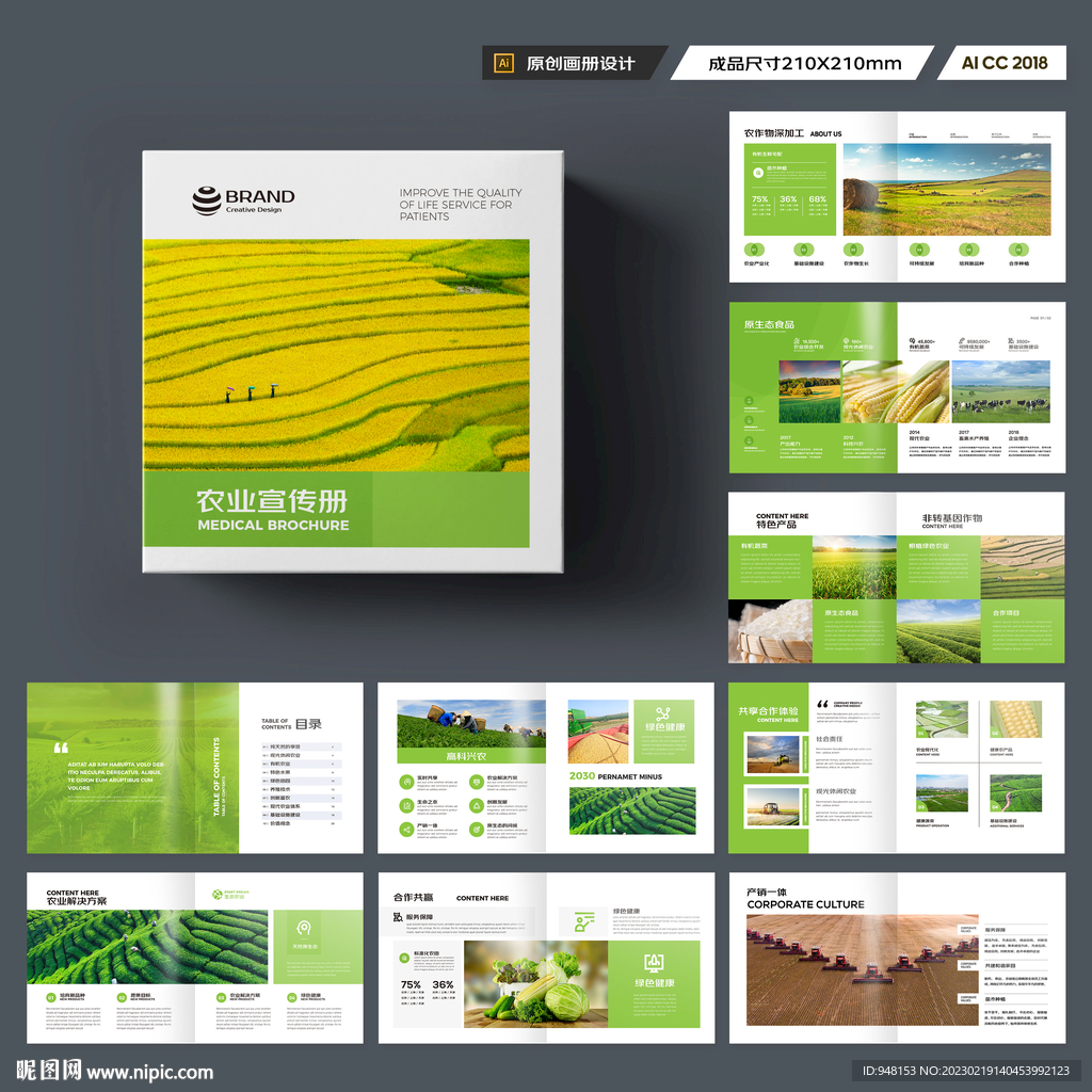 方形农业科技画册