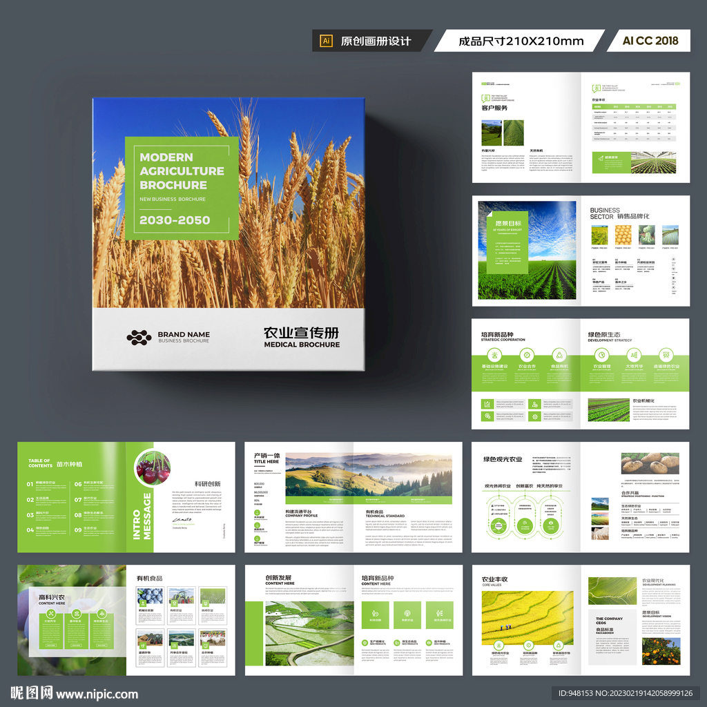 方形农业画册