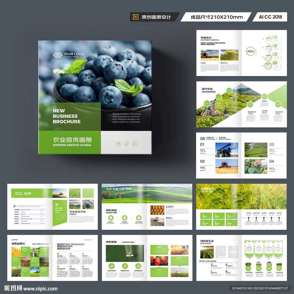 方形农业科技画册