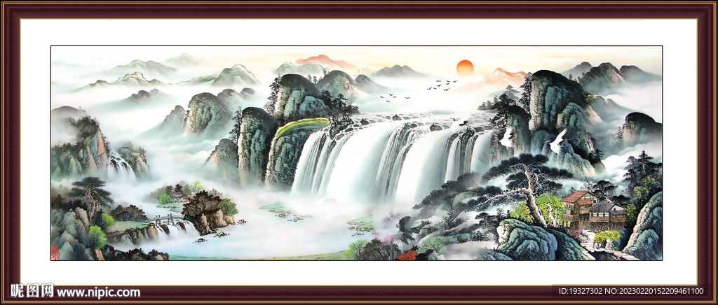 客厅风水画 国画财源滚滚