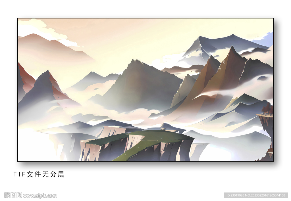 现代水墨山水画