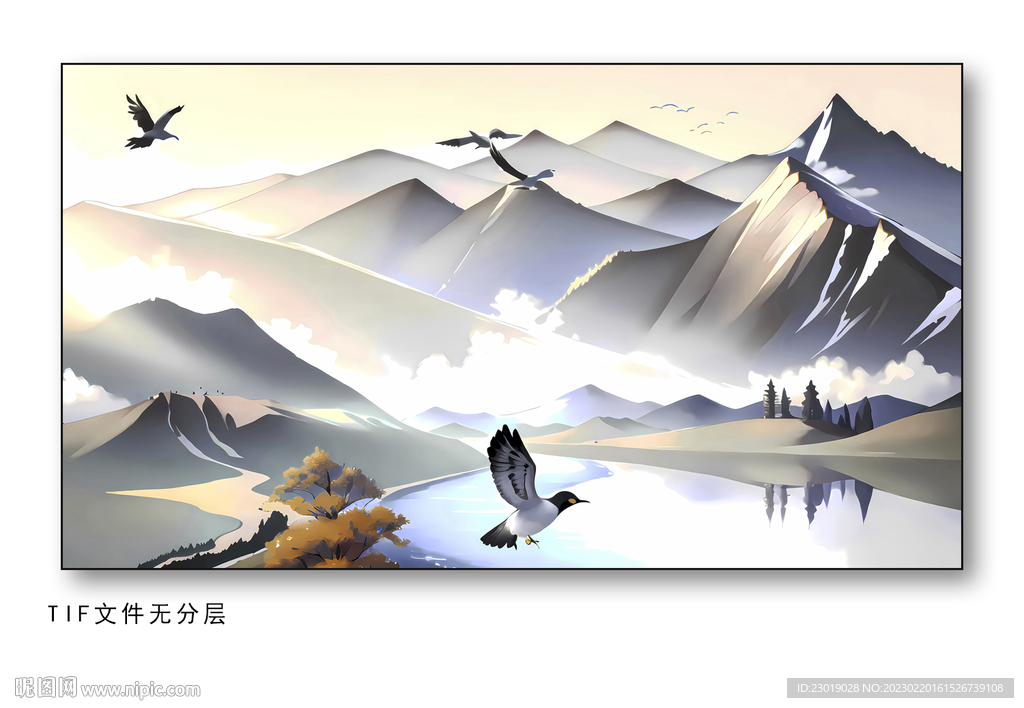 意境水墨山水画