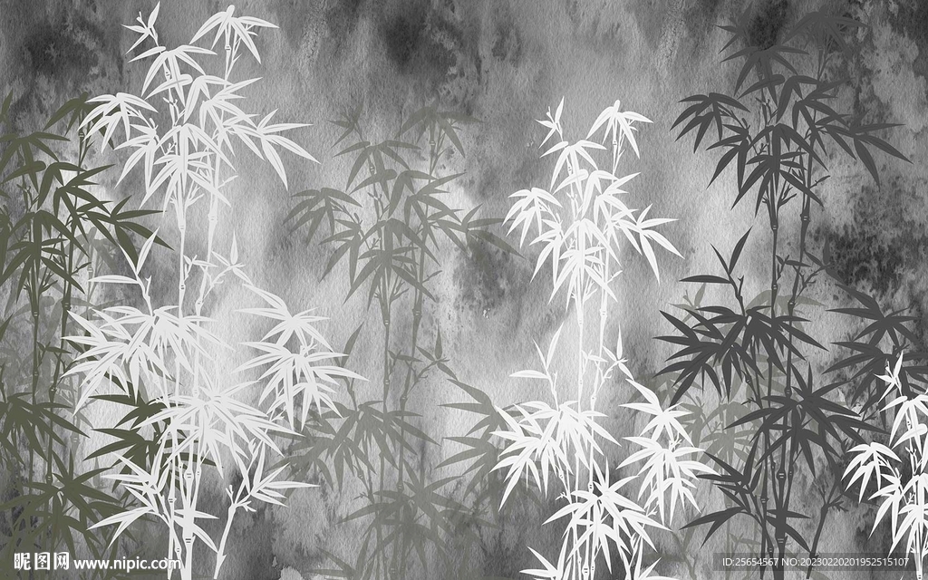 新中式竹子电视背景墙