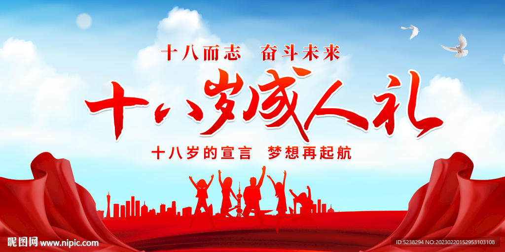 十八岁成人礼展板